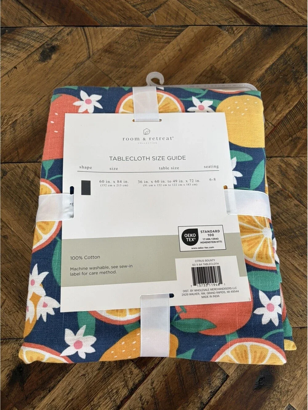NEW Seasonal Summer Fabric Tablecloth Floral 60” × 84”
